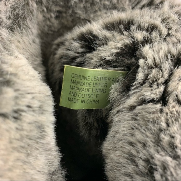 Timberland Monogram Tall Slip In Fur Top Wedge Boots 8.5 - Picture 12 of 13